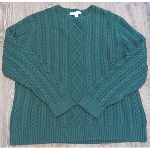 Amazon Essentials *NWT* Cable Knit Sweater Size XXL Crewneck Green Warm Classic